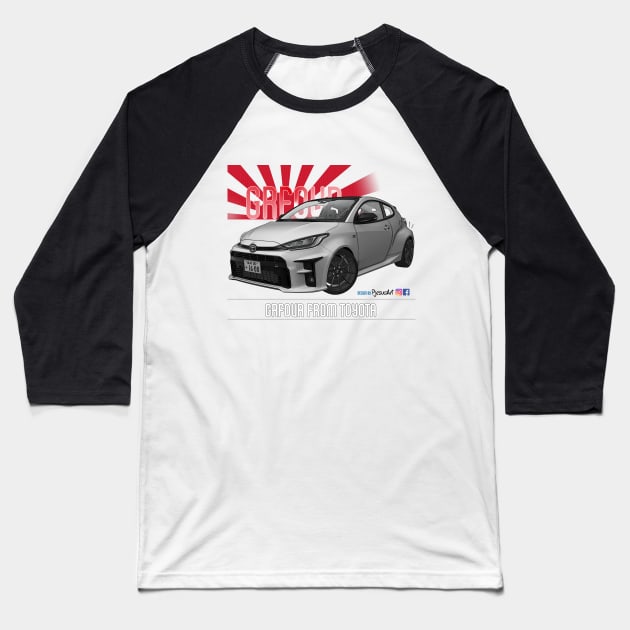 Toyota GRFOUR White Baseball T-Shirt by PjesusArt